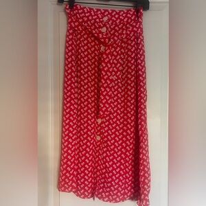 Rouje Paris Red Floral Midi Dress, Size 36